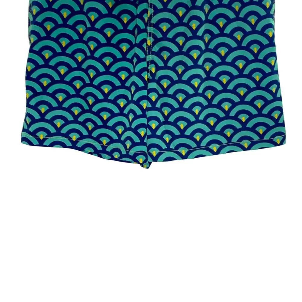 Capelle Clouds L Mens Mid Length Hybrid Short Collins Swim  Blue Yellow